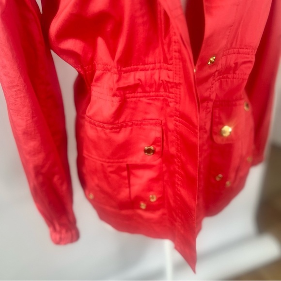 Jones of New York Iridescent Orange Hooded Hip Length Size PP Jacket - Picture 5 of 15